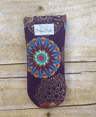 Cast Iron Skillet Handle Pocket Cover in purple gold medallion