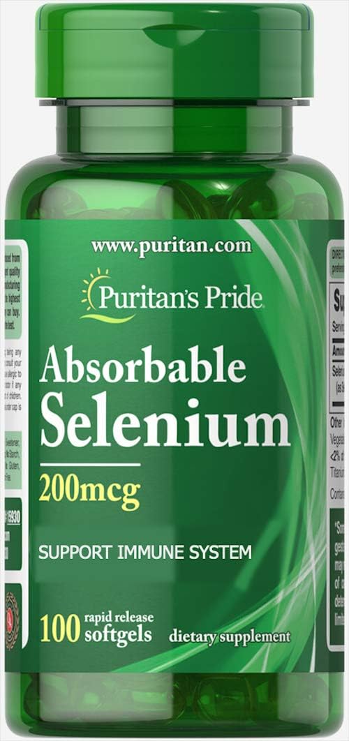 Puritan's Pride Absorbable Selenium 200 mcg-100 Softgels: Health & Personal Care