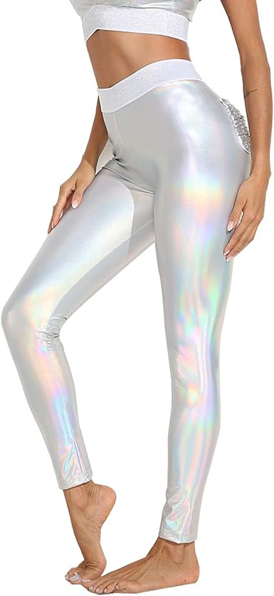 metallic yoga leggings