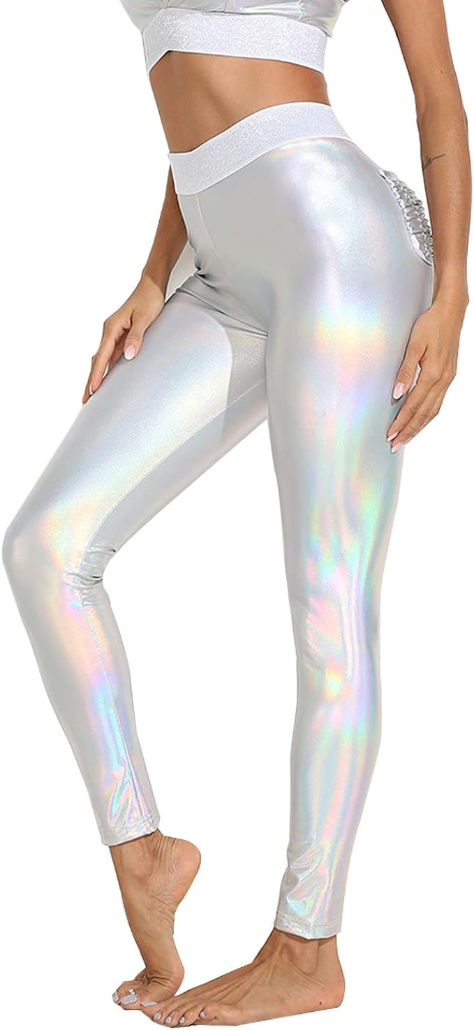 metallic yoga pants