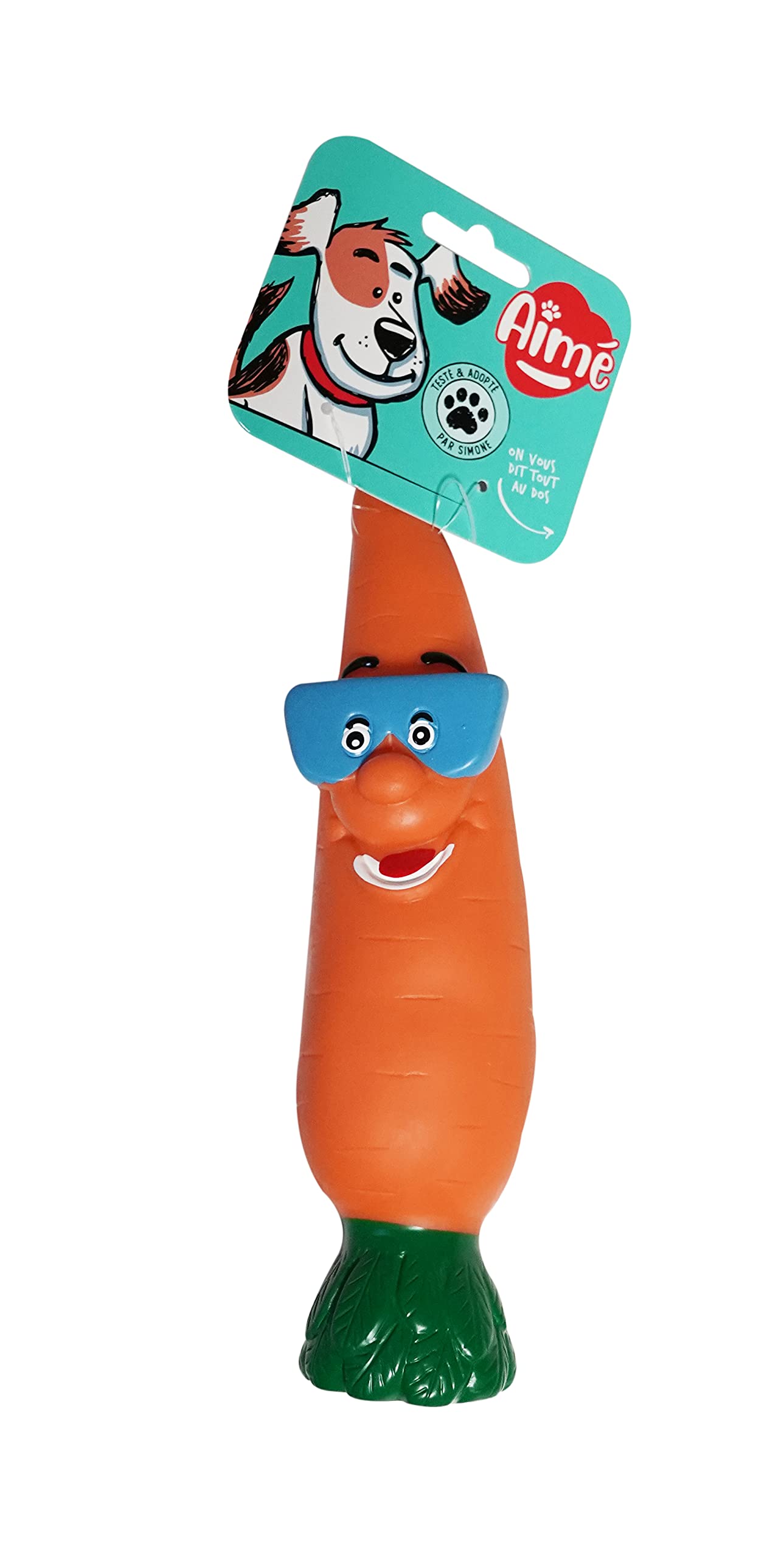 Aime Vinyl carrot toy for dogs 24 cm
