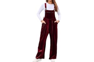 BerryGo Casual Velvet Sleeveless Loose Jumpsuits Dressy One Piece Wide Leg Overalls Long Pant Rompers For Women
