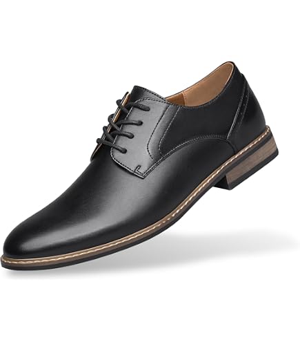 Men\'s Faux Leather Twin Seam Square Toe Derby Dress Shoes Lace-Up Oxfords Amazon.com: Amazon Essentials Men main image 4