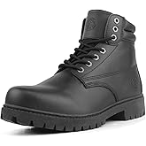 Jacata Men's Water Resistant Leather Work Boot Rubber Sole Construction Oil Resistant Utility Industrial Boots
