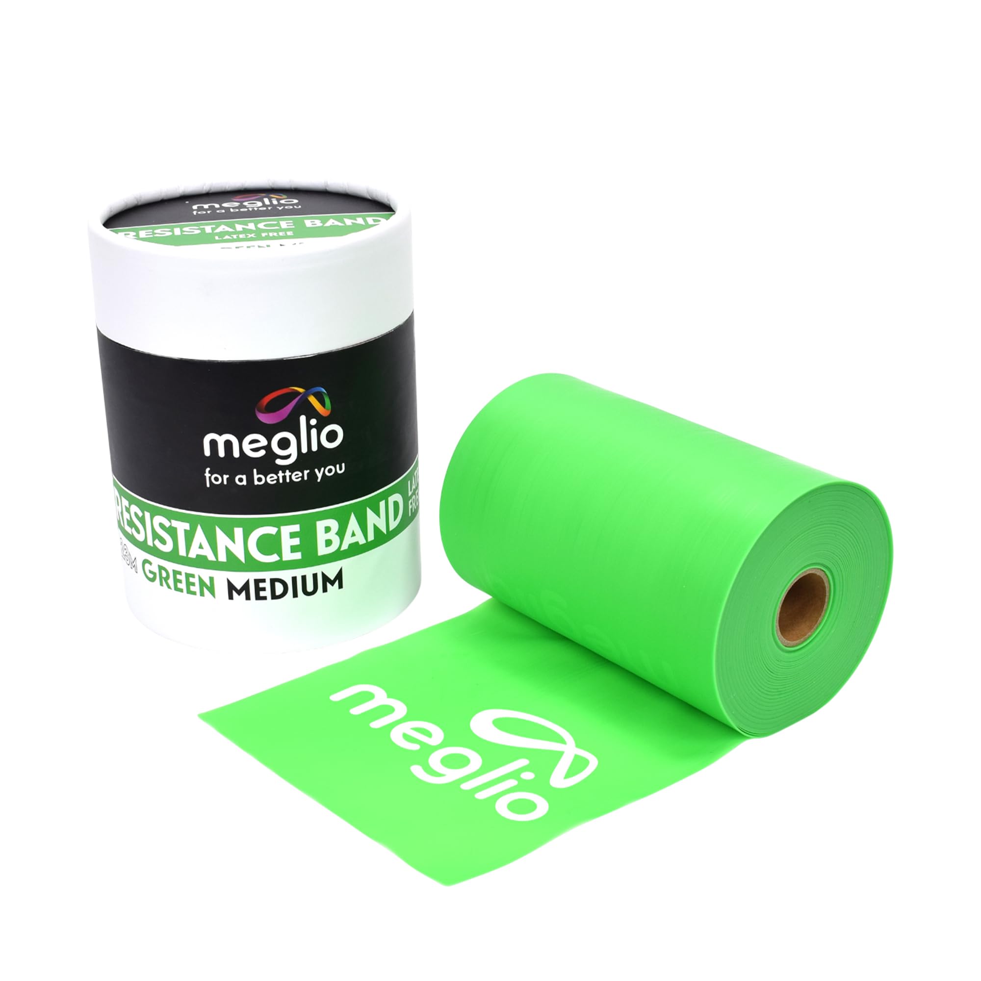 Meglio Resistance Bands Roll - Latex Free Exercise Bands for Building Strength, Pilates Band for Fitness, Flexibility, Physiotherapy, Stretching & Yoga Bands | (23 Meter)
