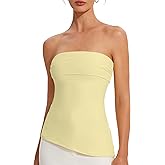 OMKAGI Double Lined Tube Tops for Women Trendy Off The Shoulder Side Split Going Out Tops