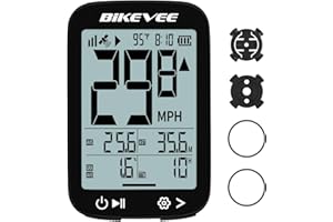 Bikevee Bike Speedometer GPS Wireless Cycling Computer – Auto Start/Stop, Auto Backlight, Waterproof Bicycle Odometer MPH KM/H, 2.4" LCD Display