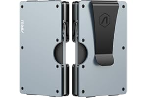 ARW Minimalist Wallet for Men, Slim Metal Money Clip Wallet, RFID Blocking Aluminum Cash Credit Card Holder