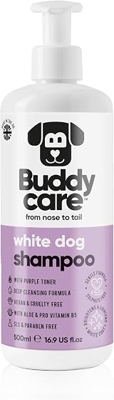 Buddycare Premium Whitening Dog Shampoo 500ml Gentle Puppy Coat Brightening