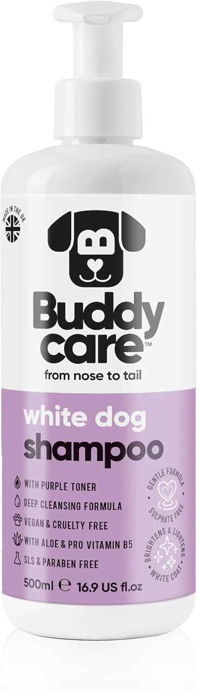 Buddycare Premium Whitening Dog Shampoo 500ml Gentle Puppy Coat Brightening