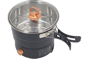 Multifunctional Electric Cooker, 500W 1.6L Mini Ramen Cooker Electric Hot Pot with Foldable Handle, Portable Cooking Pot Elec