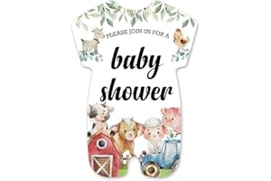 brayqu Farm Animals Baby Shower Invitations Farm Baby Shower Shaped Invitations Fill-in Baby Shower Invites (20 Invitation Cards with Envelopes)