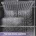 Premium Rain Shower Head 12 Inch Square Ultra-Thin Luxury Spa Experience, High Pressure Full Body Cover, Adjustable Rainfall Showerhead, Stainless Steel 304 Chrome Finish, Silicone Nozzles by Happy-li