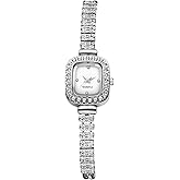OIDEA Ultra-Thin Bracelet Watch for Women: Elegant Rhinestone Diamond Square Shell Decoration Dial Quartz Wrist Watch Casual Dress Ladies Watch