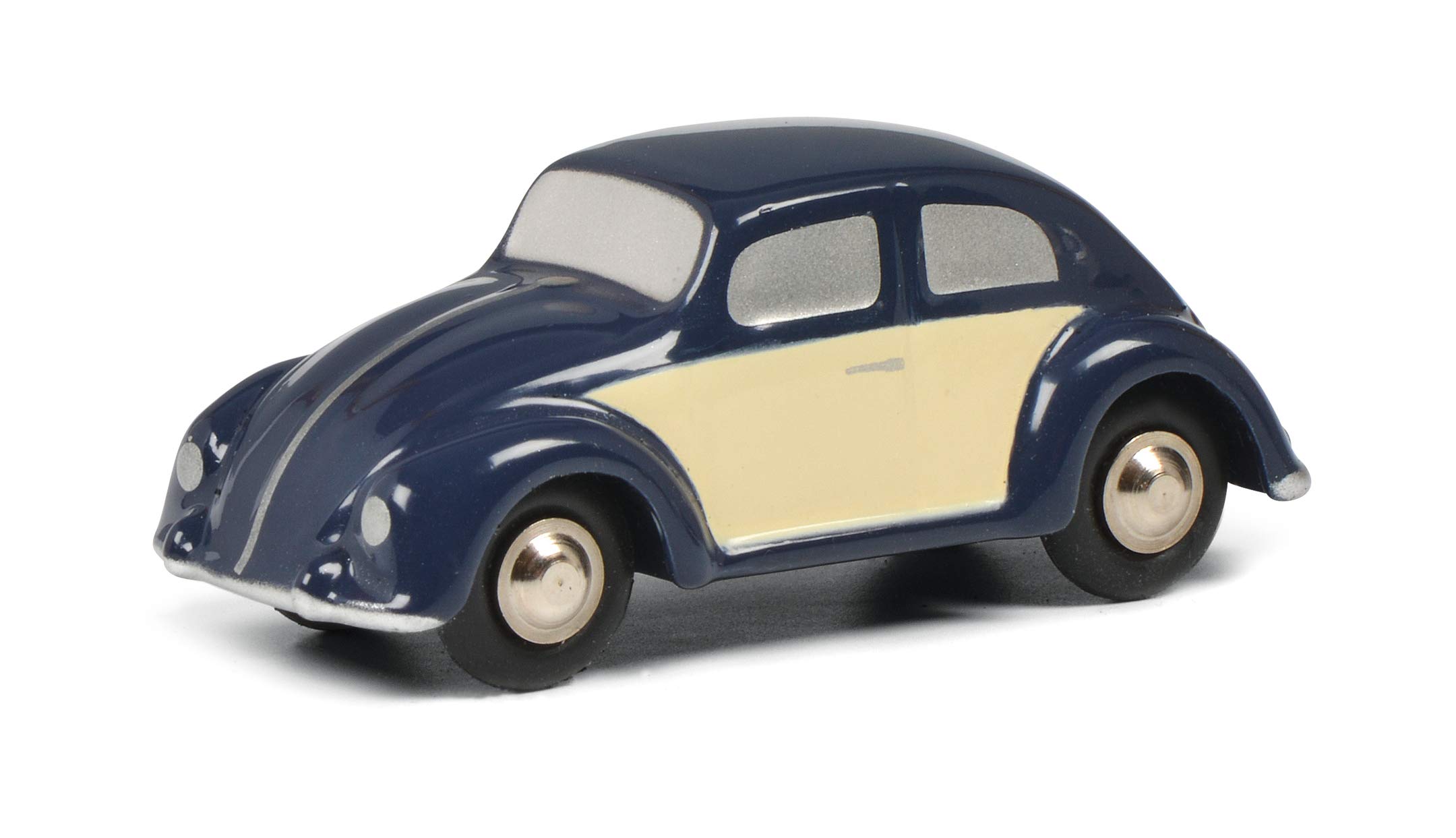 Schuco Piccolo 450540400 VW Pretzel Beetle Model Car, Blue/Beige Model Vehicle