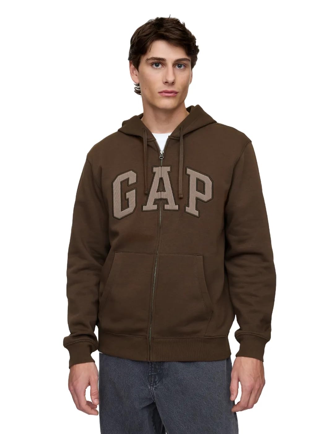 GAP Mens Heritage Logo Full Zip Hoodie Ground 724 XXL Image
