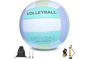 ZLY Volleyball,Official Size 5 Volleyballs for Indoor Outdoor,Soft Touch Volleyballs for Beach Play Pool Training Game with Ball Pump