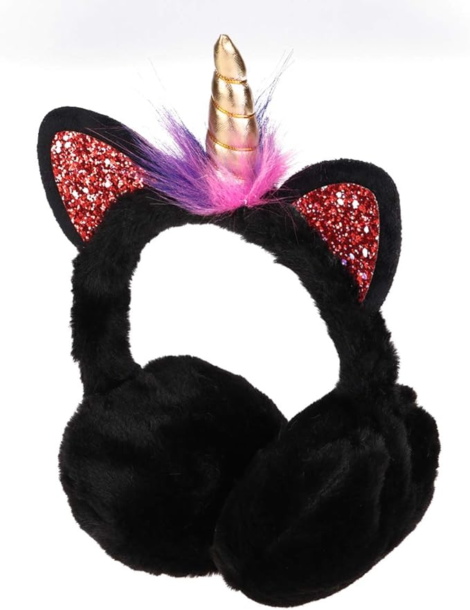 TENDYCOCO Unicorn Headband Winter Earmuffs Unicorn Ear Warmers Ear