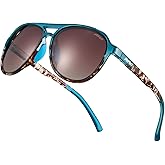 Jefoo Polarized Aviator Sunglasses for Women Men Retro Trendy Sports Sunglasses for Outdoor UV400 Protection