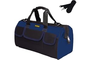 FASTECH 22 Inch Heavy Duty Tools Bag With Wide Mouth for Tool Storage, Carrier and Organizer, Tool Bag for Men/Women, Wide Mouth Tote Bag With Inside Pockets (22 Inch)