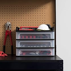 IRIS USA Plastic Desk Top 3-Drawer Storage
