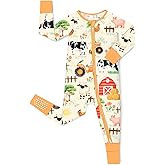 babee Reshinee Bamboo Viscose Baby Convertible Footie Pajama, Zipper Pajamas for Baby Boys & Girls, Sleep & Play Footed