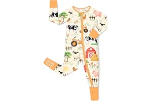 babee Reshinee Bamboo Viscose Baby Convertible Footie Pajama, Zipper Pajamas for Baby Boys & Girls, Sleep & Play Footed Pjs