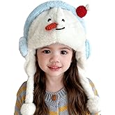 Kids Winter Hats and Gloves Set Cute Animal Hat Kids beanies Fleece Lining Skiing Caps with Warm Ear Flap 2-12 Years