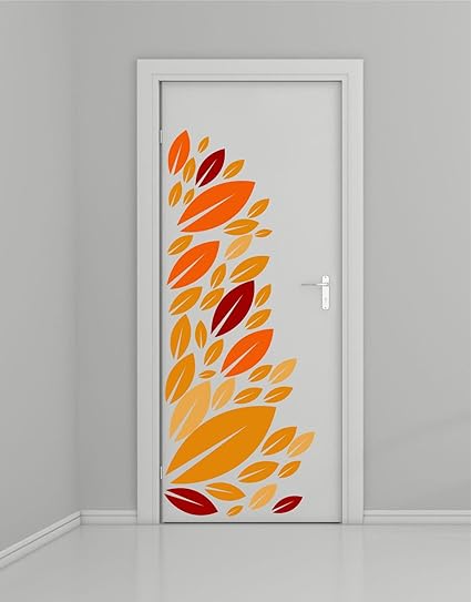 Rawpockets Colorful Leaf Decorative Sticker Wall Sticker (PVC Vinyl, 1 cm x 49 cm x 123 cm), Multicolor