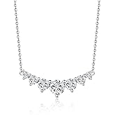 2.8CT Moissanite Heart Necklace for Women, 18K White Gold Plated Sterling Silver Adjustable Chain Pandent Necklace, Sparkling Lab Created Diamond, Valentines Anniversary Birthday Gifts for Mom Wife