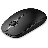 Jelly Comb 2.4G Slim Wireless Mouse with Nano Receiver, Less Noise, Portable Mobile Optical Mice for Notebook, PC, Laptop, Computer, Macbook - Black