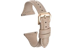 HARFINGTON Multi-color Genuine Leather Watch Band Quick Release Elegant Slim Thin Top Grain Replacement Wristband Strap for Watch & Smartwatch