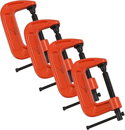 ASelected 4Pcs Mini G Clamp 2 Inch Capacity Orange - Industrial Strength