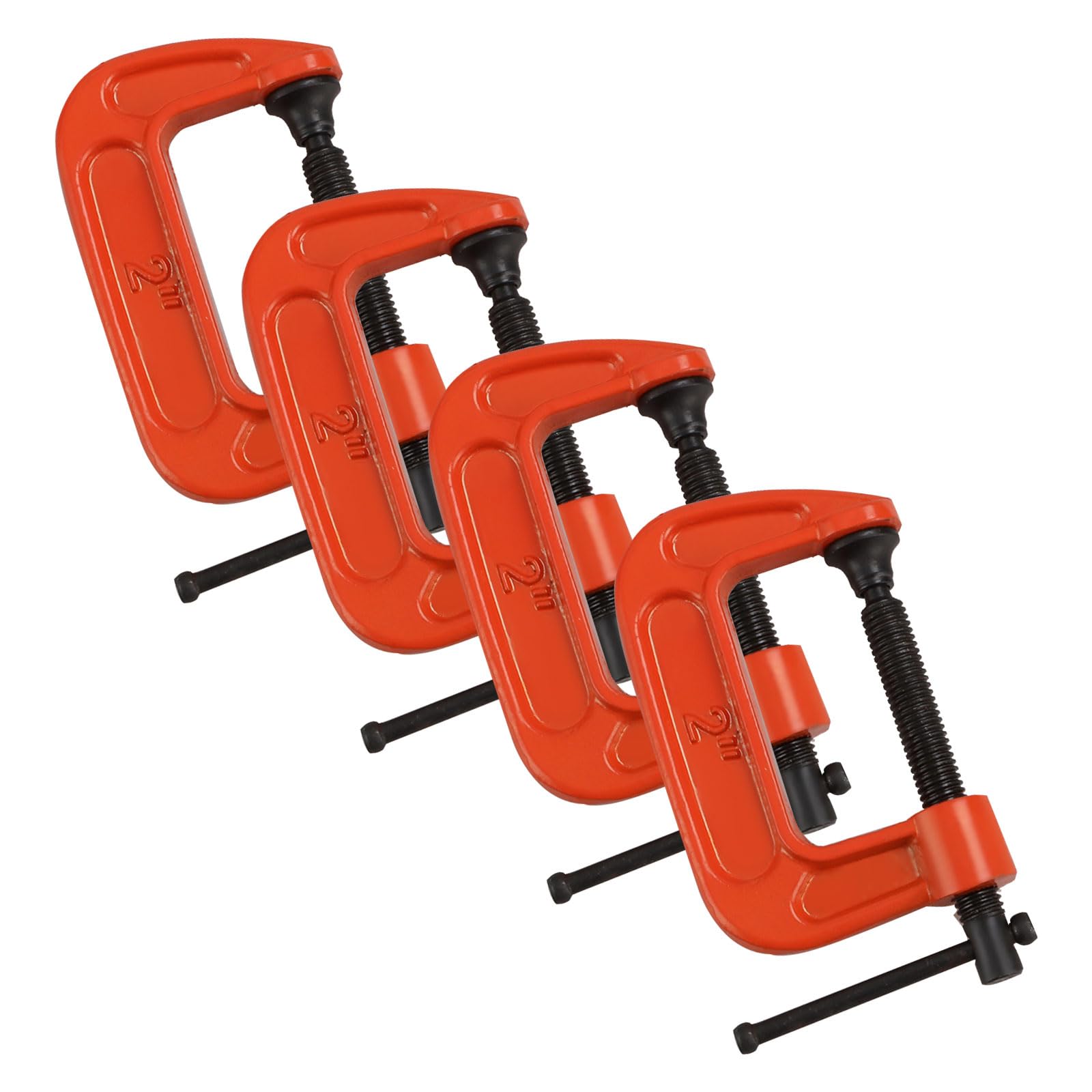 ASelected 4PCS Mini G Clamp 2 Inch (51 MM) Capacity -G-Clamps- Industrial Strength C Clamp Set for DIY Enthusiasts and Professionals(Orange)