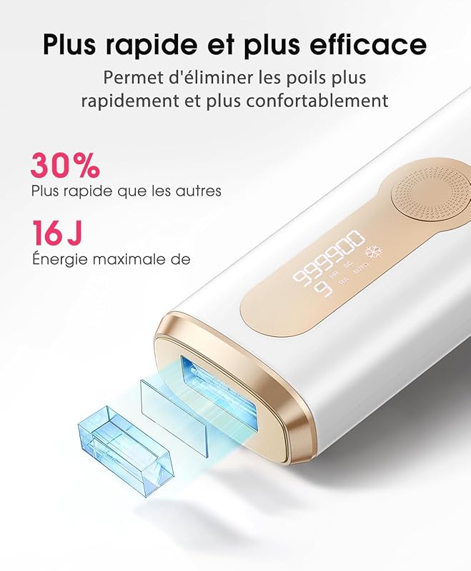 Épilateur Lumière Pulsée Indolore, Refroidissement de 5℃, GLY07