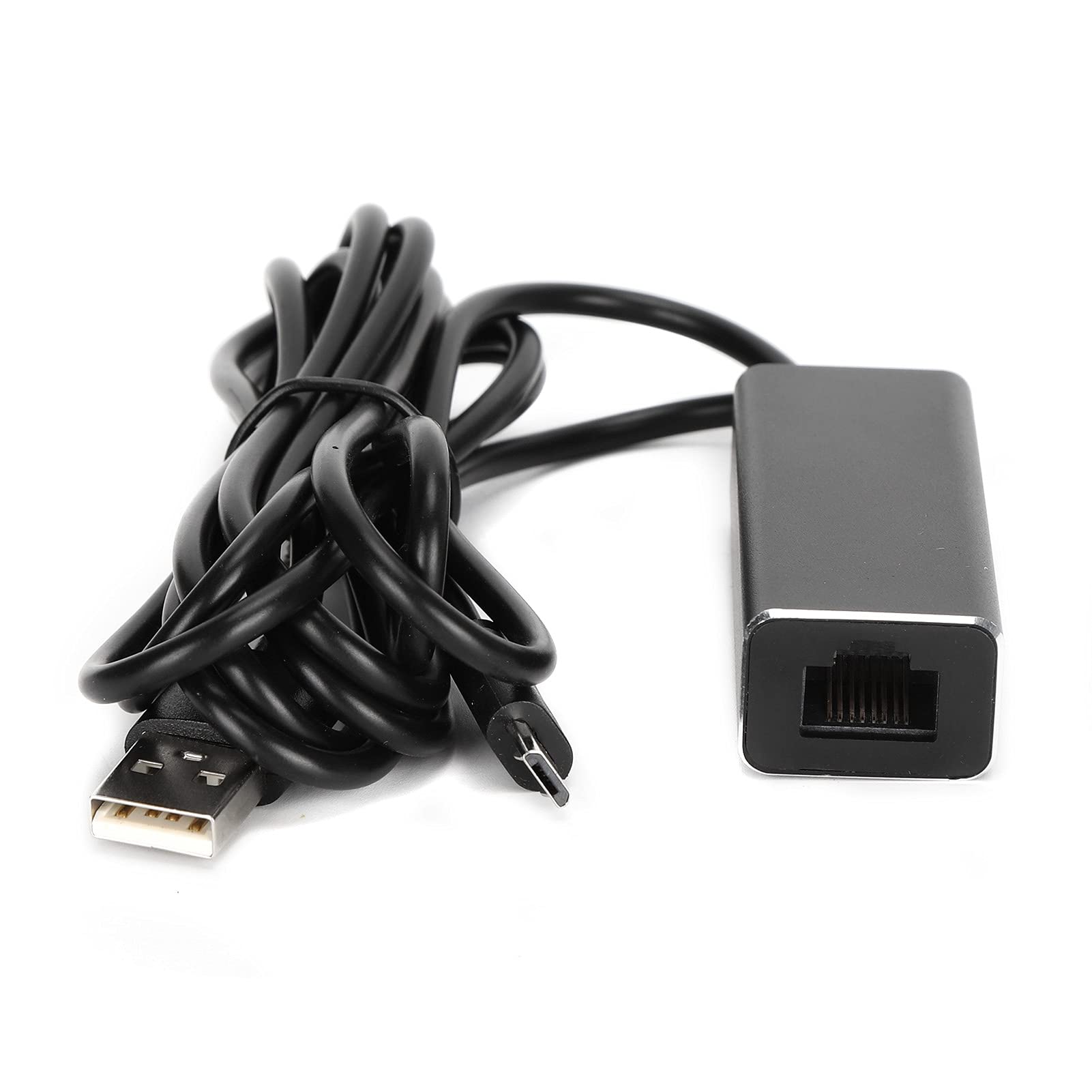 Lazimin Micro USB to Ethernet Adapter, 10/100Mbps Micro USB to RJ45 Ethernet Adapter with USB Port, Plug and Play, for TV Sticks