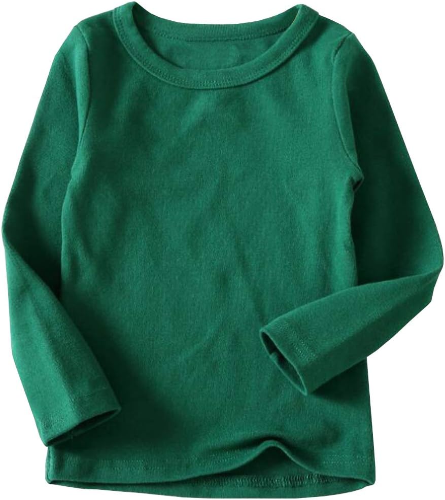 Toddler Comfort Crew Neck Soft Tee Tops Girl Basic Long Sleeve T-Shirt