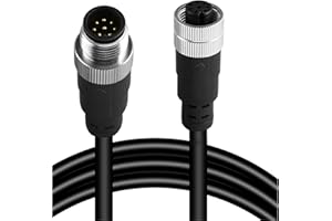 SOLNIQUE M12 8-Pin Male to Female Connector Cable – Industrial Waterproof Sensor Extension Wire, A-Coded Safe Signal Cord for Automation, Robotics, Machinery