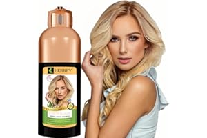 HERBBY Hair Color Shampoo for Gray Hair Coverage&Color Transform with 9 Herbal Extracts –Long Lasting(6-8 Weeks),Shiny,Evenly Colored,Instant Hair Dye Shampoo&Conditioner,500 Ml (LUXURY BLONDE COLOR)