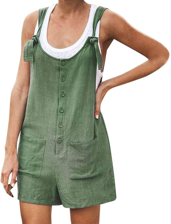 Green overall romper Clearance