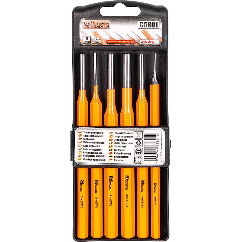 Richmann Chisel Punch Set 6 pcs, Hardened in Handy case (C5801)