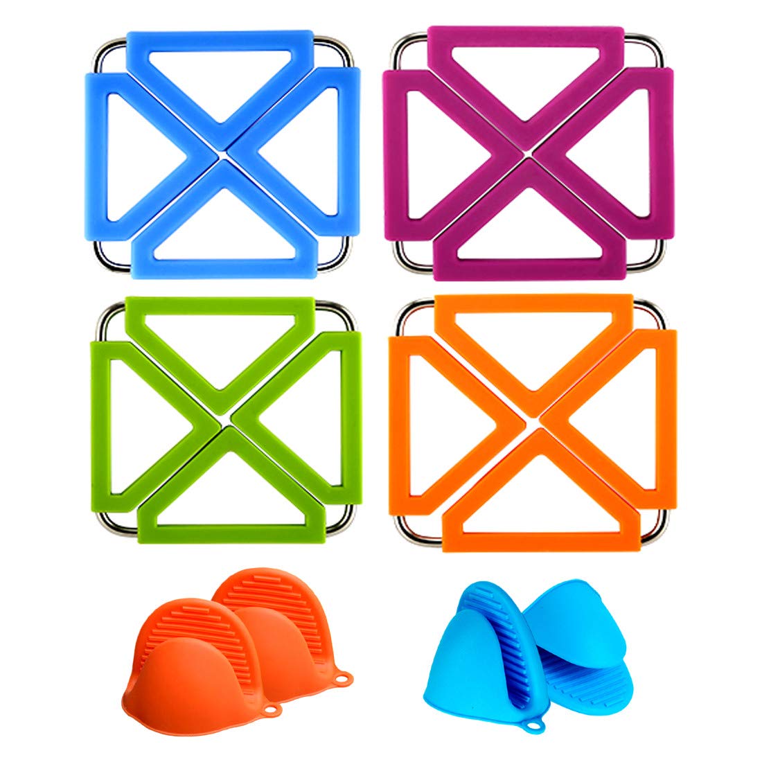 Kitchen Adjustable Hot Pot Holder Expandable Insulated Metal Silicone Trivets Mat