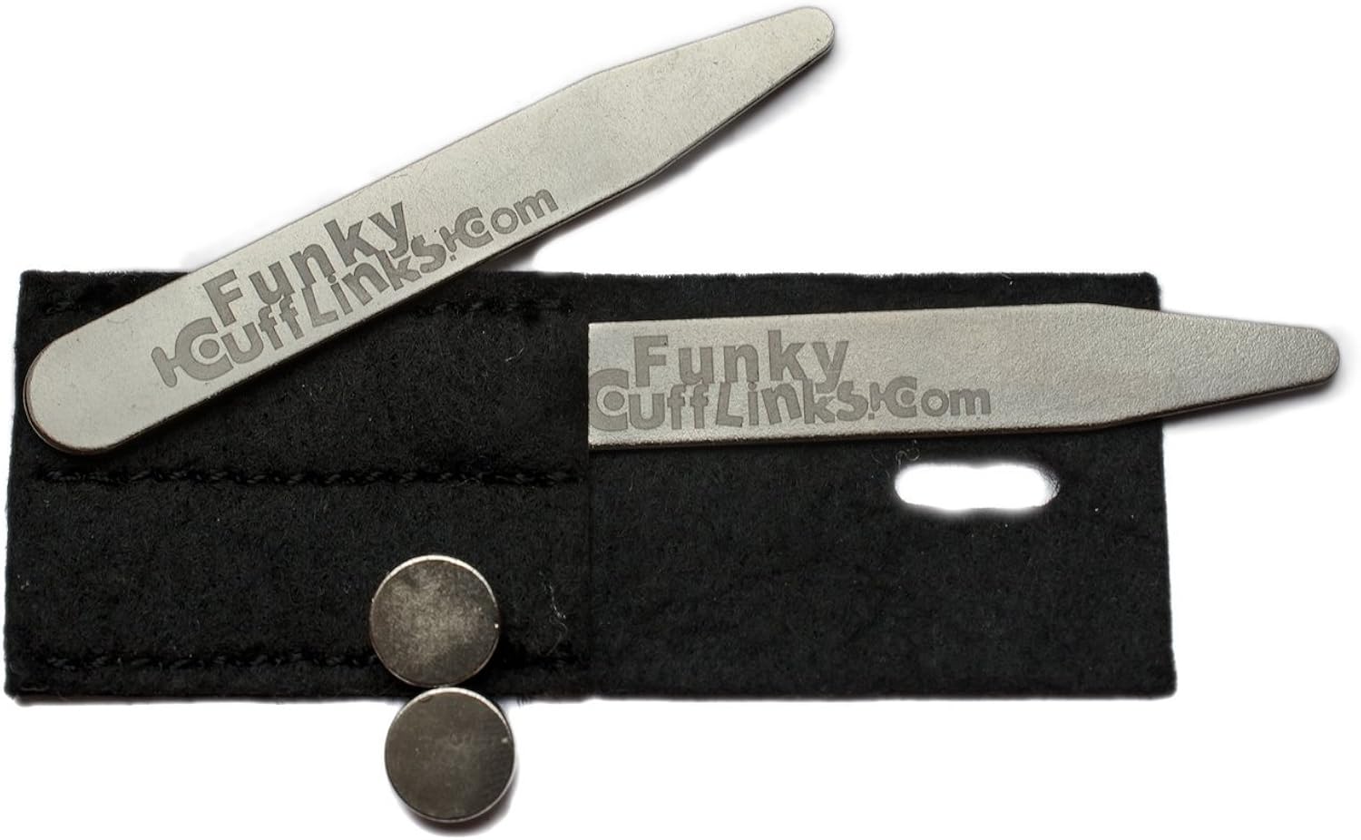 Pair of Collar Stays/Stiffeners with in Wallet by
