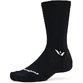 Swiftwick- PURSUIT Crew Hiking & Cycling Crew Socks, Durable, Merino Wool