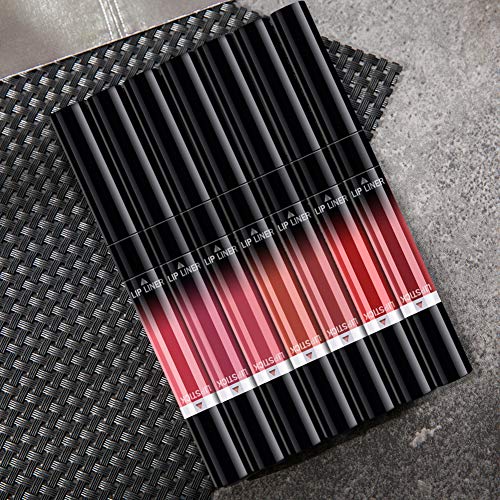 7 Pcs Matte Liquid Lipstick Lip Liner Pencil Set Double End Matte Liquid Lipgloss and Lipliner Set Waterproof Lip Gloss Non-Stick Cup Long Lasting Cosmetics Lip Stick Professional Lip Makeup Kit - Thumbnail 7