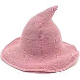 Aniler Men's and Women's Halloween Witch Hat Wool Knitted Cap for Party Masquerade Cosplay Costume Accessory Daily
