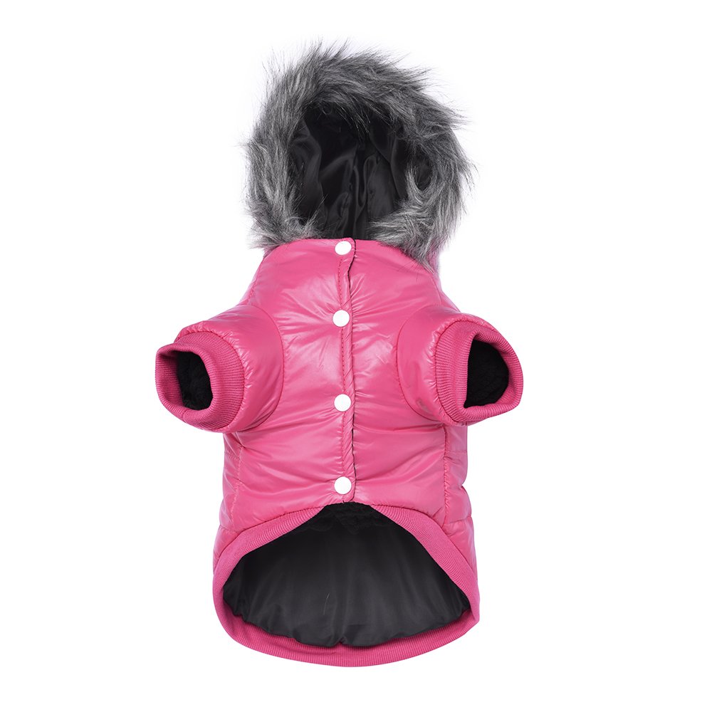 Photo 1 of LESYPET Dog Coat for Small Dogs, Windproof Doggie Puffer Jacket with Leash Hole, Extra Warm Dog Jacket Winter Coat, Pink S