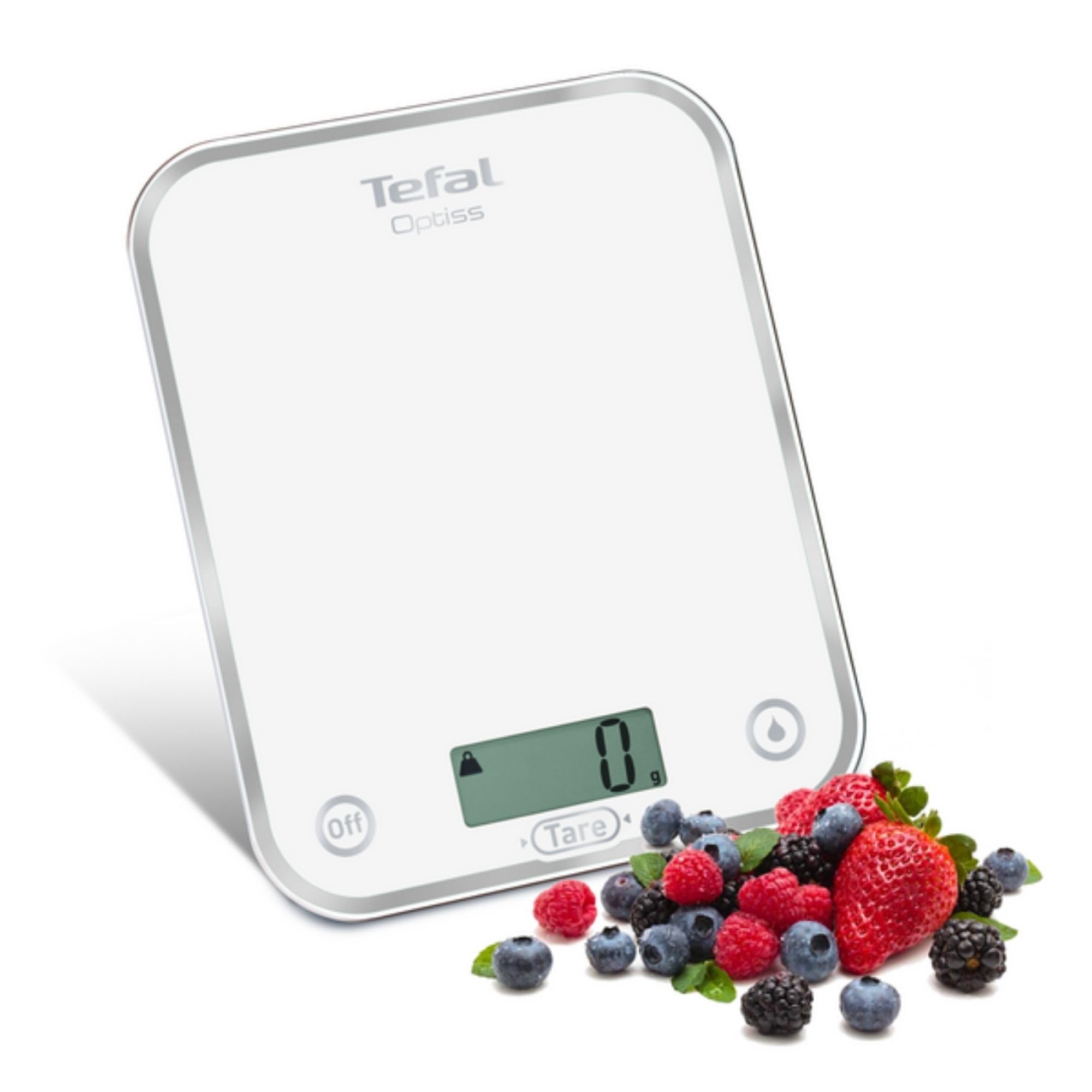 Tefal Optiss BC5000V0 Kitchen Scales Maximum Weight Supported 5 kg with 1 g Measurement Increments Glass White