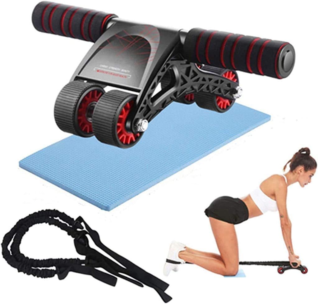 Amazon Com Huhuali Ab Roller For Abs Workout Ab Roller Wheel Exercise Equipment Abdominal Wheel Roller With Knee Mat And Resistance Rope For Home Gym Exercise Black Sports Outdoors