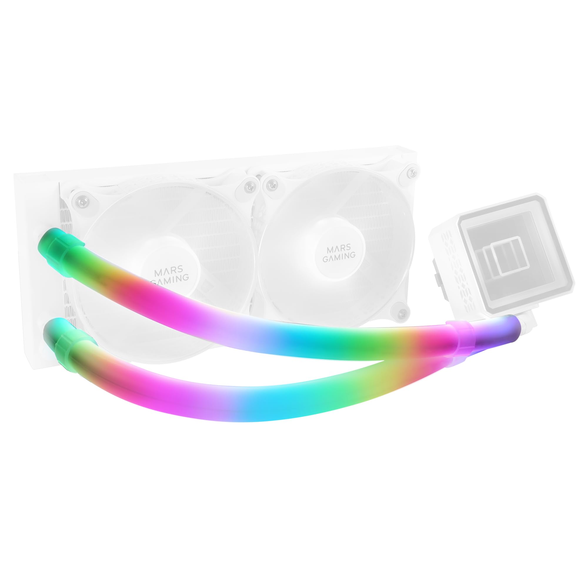 Mars Gaming MCA-WT, ARGB Covers for Watercooling Tubes, 30 Customisable Ultra Bright ARGB LEDs, Eco Soft Silicone, Full Compatibility, 330mm
